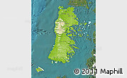 Physical Map of CHILOE, satellite outside