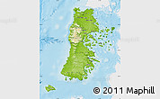 Physical Map of CHILOE, single color outside