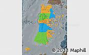 Political Map of CHILOE, darken, semi-desaturated