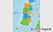 Political Map of CHILOE, political shades outside