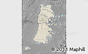 Shaded Relief Map of CHILOE, darken, desaturated