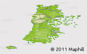 Physical Panoramic Map of CHILOE, cropped outside