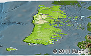 Physical Panoramic Map of CHILOE, darken