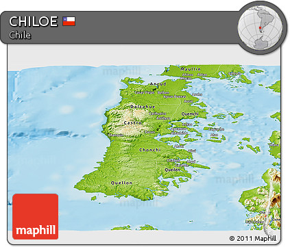 Physical Panoramic Map of CHILOE