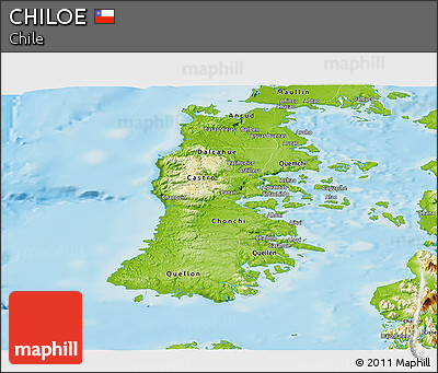 Physical Panoramic Map of CHILOE