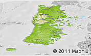 Physical Panoramic Map of CHILOE, lighten, desaturated