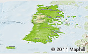 Physical Panoramic Map of CHILOE, lighten