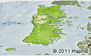 Physical Panoramic Map of CHILOE, semi-desaturated