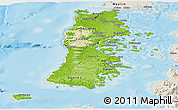 Physical Panoramic Map of CHILOE, shaded relief outside