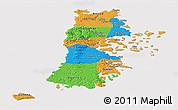 Political Panoramic Map of CHILOE, cropped outside