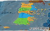 Political Panoramic Map of CHILOE, darken