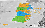 Political Panoramic Map of CHILOE, desaturated
