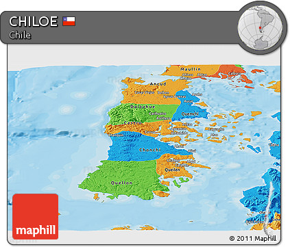 Political Panoramic Map of CHILOE