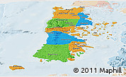 Political Panoramic Map of CHILOE, lighten