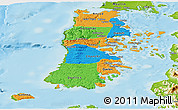Political Panoramic Map of CHILOE, physical outside