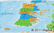 Political Panoramic Map of CHILOE, political shades outside