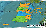 Political Panoramic Map of CHILOE, satellite outside