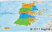 Political Panoramic Map of CHILOE, shaded relief outside