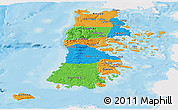 Political Panoramic Map of CHILOE, single color outside