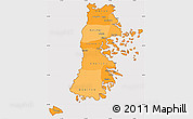 Political Shades Simple Map of CHILOE, cropped outside