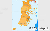 Political Shades Simple Map of CHILOE, political outside