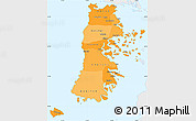 Political Shades Simple Map of CHILOE, single color outside