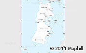 Silver Style Simple Map of CHILOE