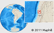 Shaded Relief Location Map of Illapel, highlighted parent region