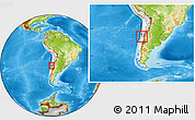 Physical Location Map of Los Vilos, highlighted country, within the entire country