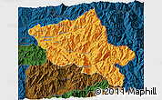 Political 3D Map of Salamanca, darken