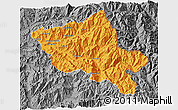 Political 3D Map of Salamanca, desaturated