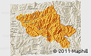 Political 3D Map of Salamanca, shaded relief outside