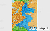 Political Shades 3D Map of COIHAIQUE
