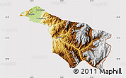 Physical Map of San Fernando, cropped outside