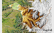 Physical Map of San Fernando, satellite outside