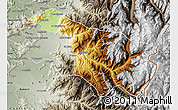 Physical Map of San Fernando, semi-desaturated