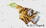 Physical Map of San Fernando, single color outside