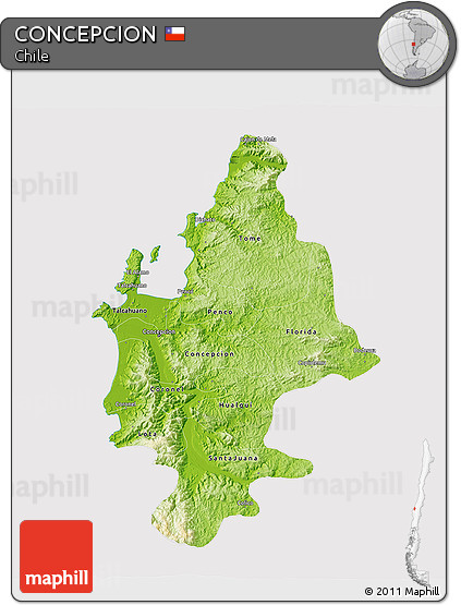 Physical 3D Map of CONCEPCION, cropped outside