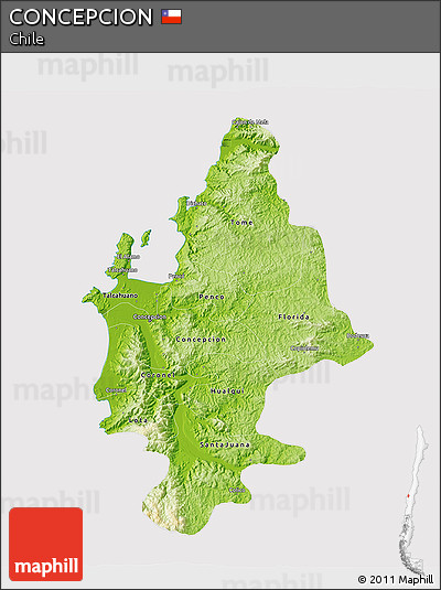 Physical 3D Map of CONCEPCION, cropped outside