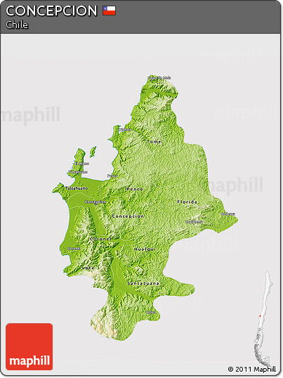 Physical 3D Map of CONCEPCION, cropped outside