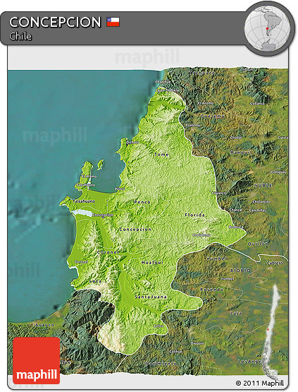 Physical 3D Map of CONCEPCION, satellite outside