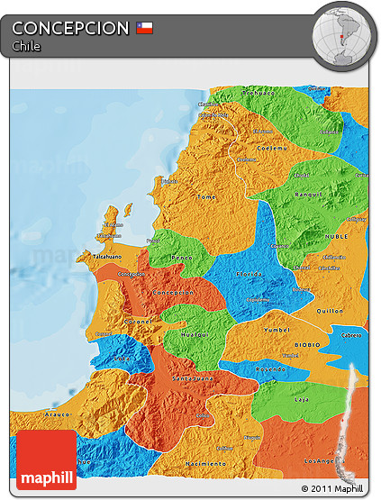 Political 3D Map of CONCEPCION