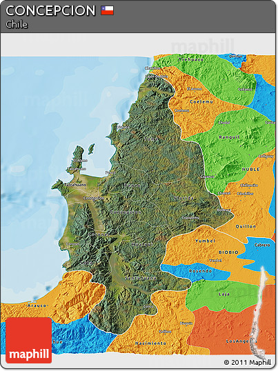 Satellite 3D Map of CONCEPCION, political outside