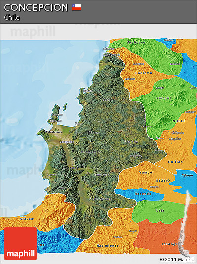 Satellite 3D Map of CONCEPCION, political outside