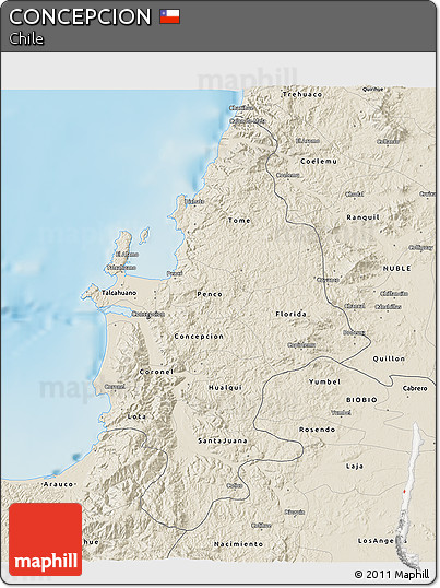 Shaded Relief 3D Map of CONCEPCION