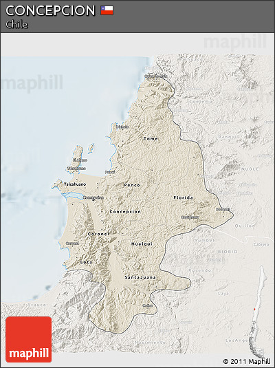 Shaded Relief 3D Map of CONCEPCION, lighten