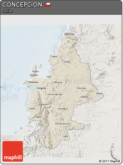 Shaded Relief 3D Map of CONCEPCION, lighten