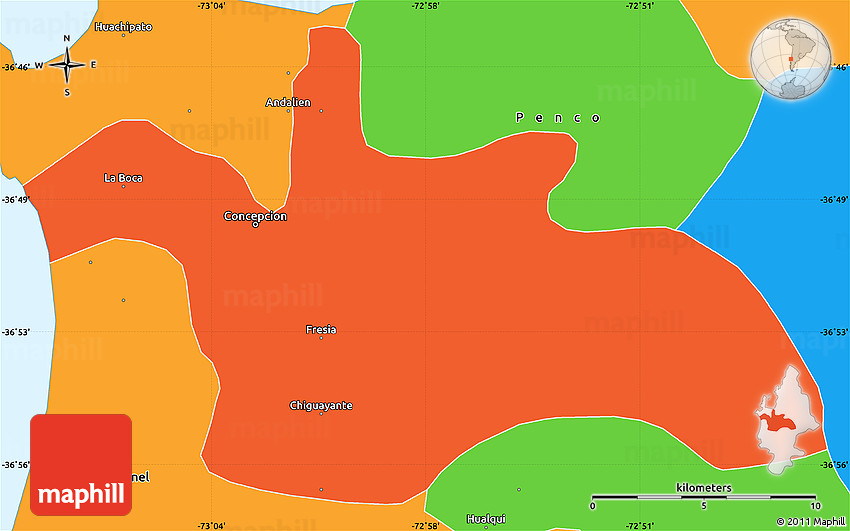 Political Simple Map of Concepcion