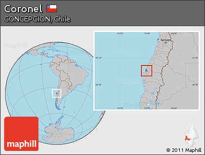 Gray Location Map of Coronel