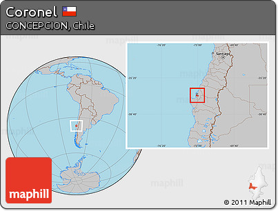 Gray Location Map of Coronel